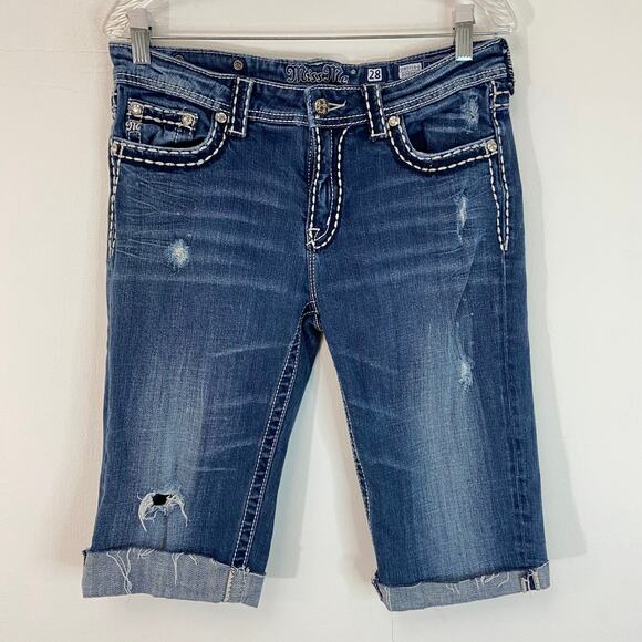 Miss Me Boyfriend Jean Short Distressed - Picture 1 of 6